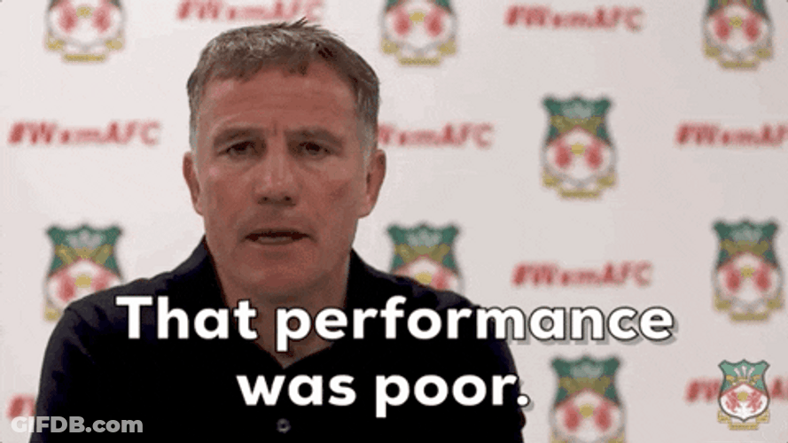 Wrexham Phil Parkinson Poor Performance GIF