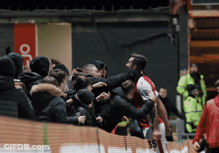 Wrexham Players Fan Interaction GIF