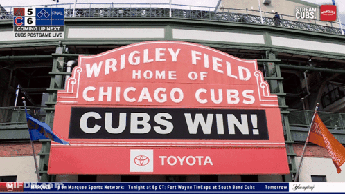 Wrigley Field Cubs Win Banner GIF