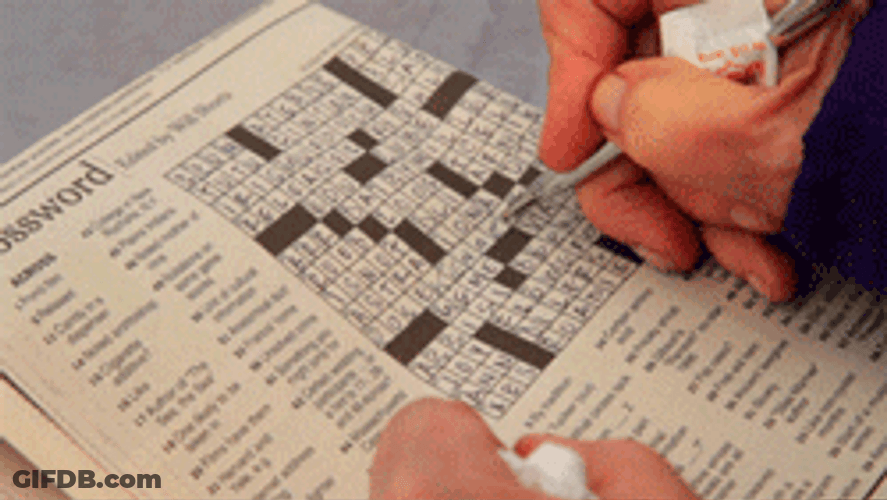 Writing Final Letter On Crossword Puzzle GIF