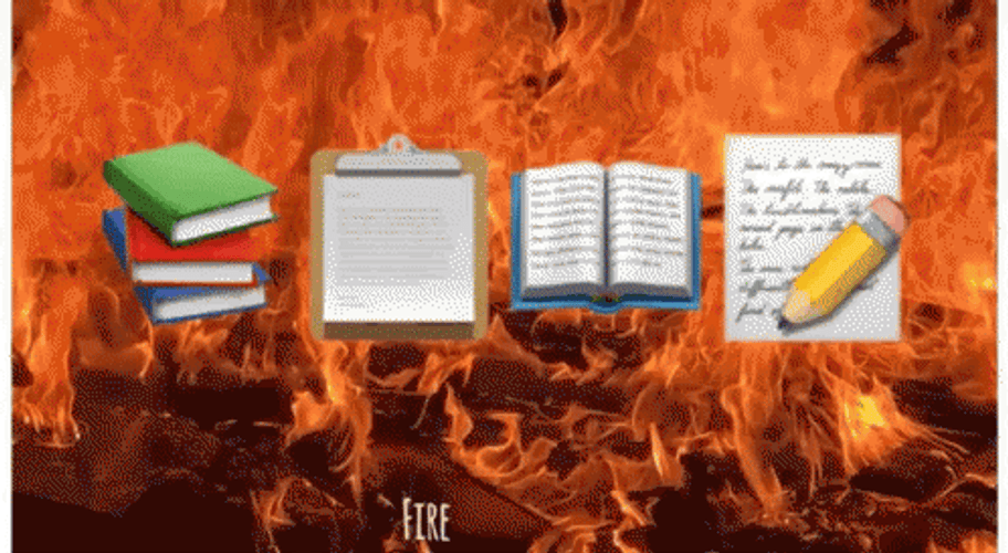Writing Fire Burning Cartoon Paper Items GIF