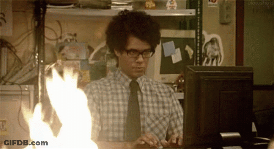 Writing Fire Focused On Typing GIF