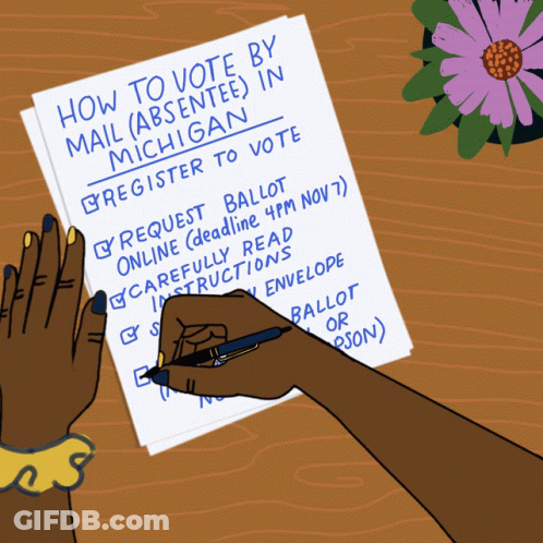 Writing How To Vote By Mail In Michigan GIF