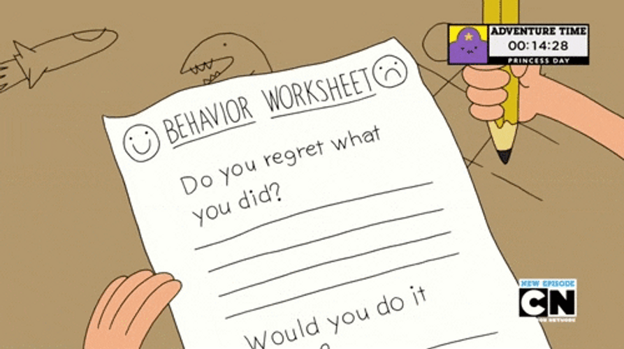 Writing On Behaviour Worksheet GIF