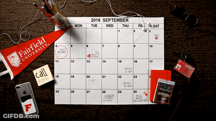 Writing Schedule On Calendar GIF