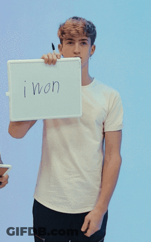 Written I Won On White Board GIF