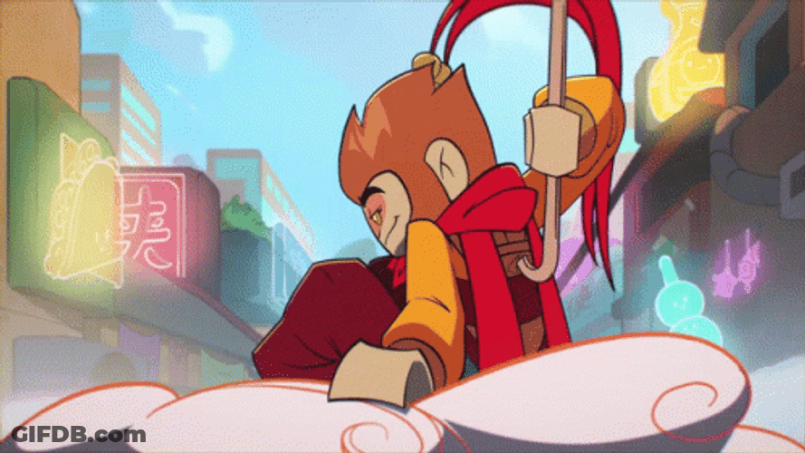Wukong Scratching His Back GIF