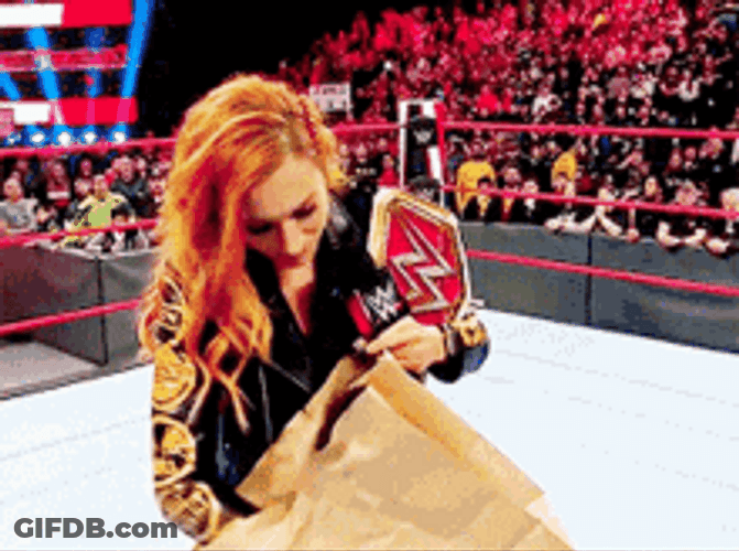 WWE Becky Lynch Throwing Money Bags GIF