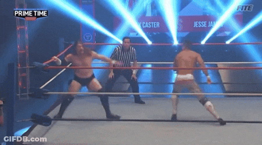 WWE Drop Kick Knock Out GIF