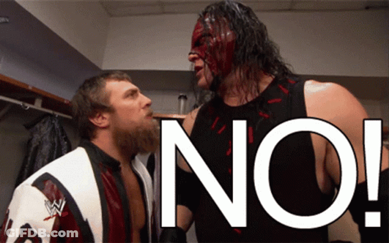 WWE Face To Face Kane And Daniel Hell No GIF
