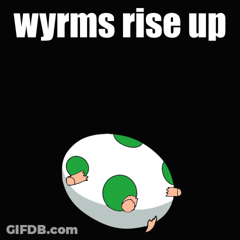 Wyrm Rise Up Poster With Green And White Egg GIF