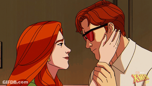 X-Men Cartoon Of Man And Woman GIF