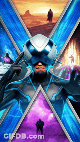 X-Men Movie Poster Man In Futuristic Costume GIF