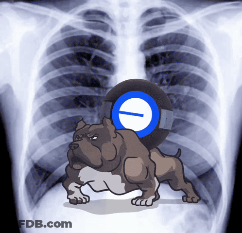 X-Ray Dog With Tire On Back GIF
