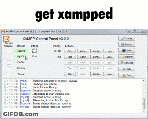 XAMPP Control Panel V3.2.2 GIF