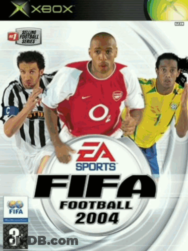 Xbox Fifa Football 2004 Is A Video Game With Three Soccer Players On The Cover GIF