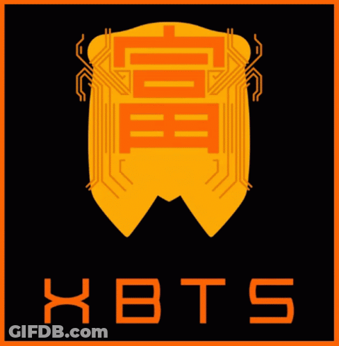 XBTS Logo Yellow Shield With Chinese Characters GIF