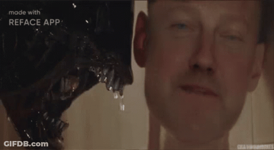 Xenomorph About To Eat Human GIF