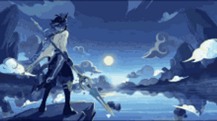 Xiao At A Beautiful Lake GIF