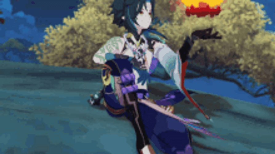 Xiao Holding A Floating Lantern GIF