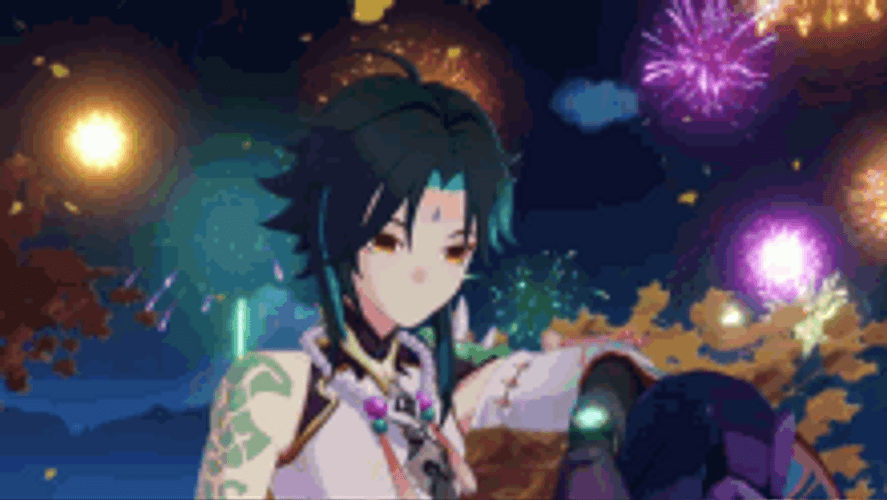Xiao Watching Fireworks GIF