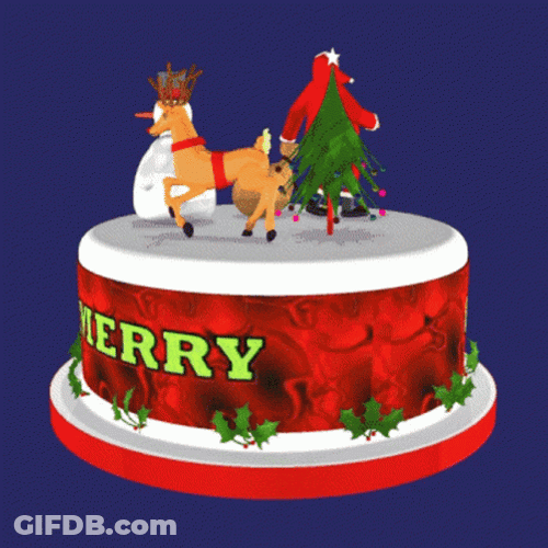 Xmas Theme Cake GIF