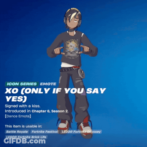 XO Icon Series Emote Signed With A Kiss GIF