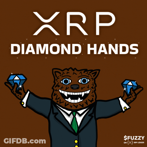 XRP Diamond Hands Advertisement Cartoon Suit Tie GIF