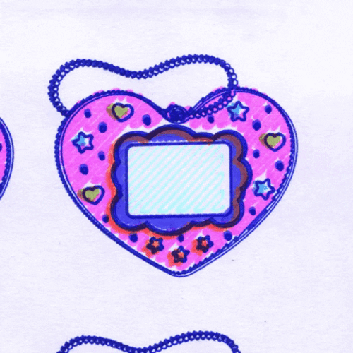 Y2k Puple Tamagotchi I Heart You GIF