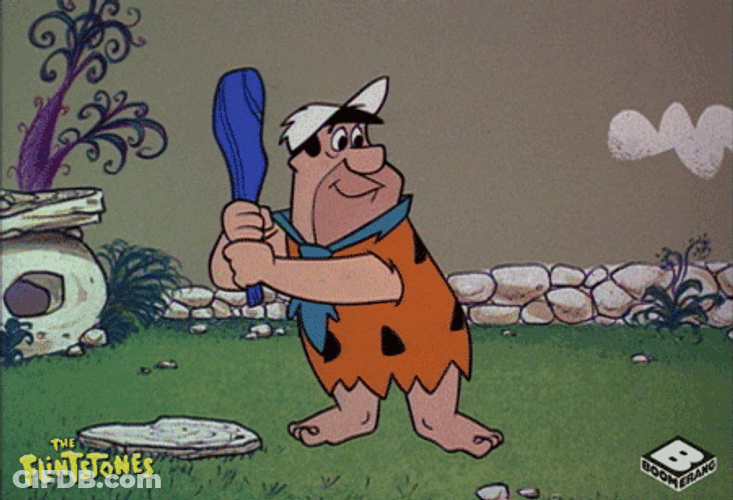Yabba Dabba Doo Fred Flintstone Baseball GIF