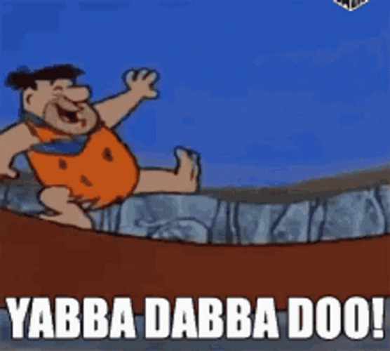 Yabba Dabba Doo Fred Flintstone Off Tail GIF