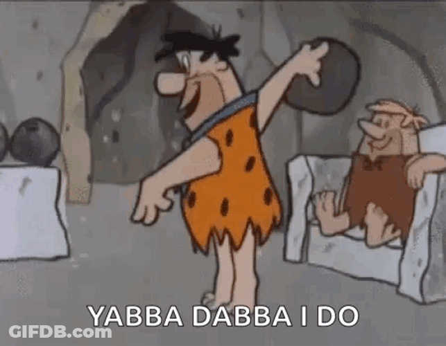 Yabba Dabba Doo I Do Fred Flintstone Bowling GIF