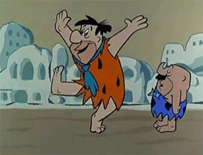 Yabba Dabba Doo Somersault Fred Flintstone GIF