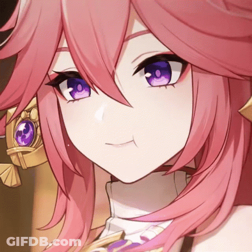 Yae Miko Chewing Laughing GIF