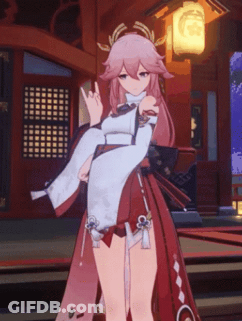 Yae Miko Fox Hand Pose GIF