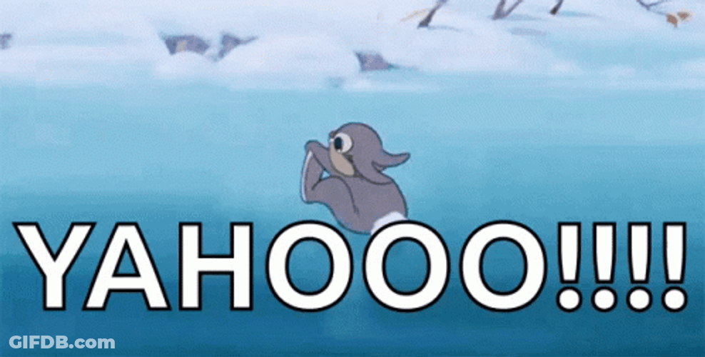 Yahoo Snow Thumper Bunny GIF