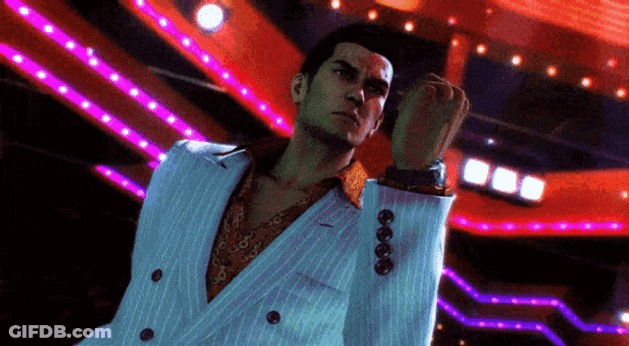 Yakuza 0 Kazuma Kiryu Fan Dance Slow Motion GIF