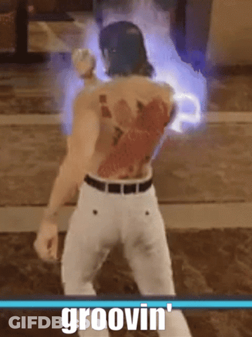 Yakuza Akira Nishikiyama Funny Grooving Dance GIF