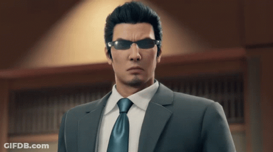 Yakuza Takes Off Shades Angry Look GIF