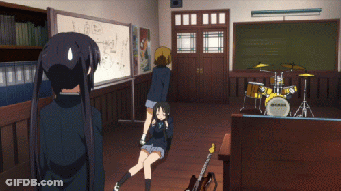 Yamaha Drum Set In Classroom With Two Girls GIF