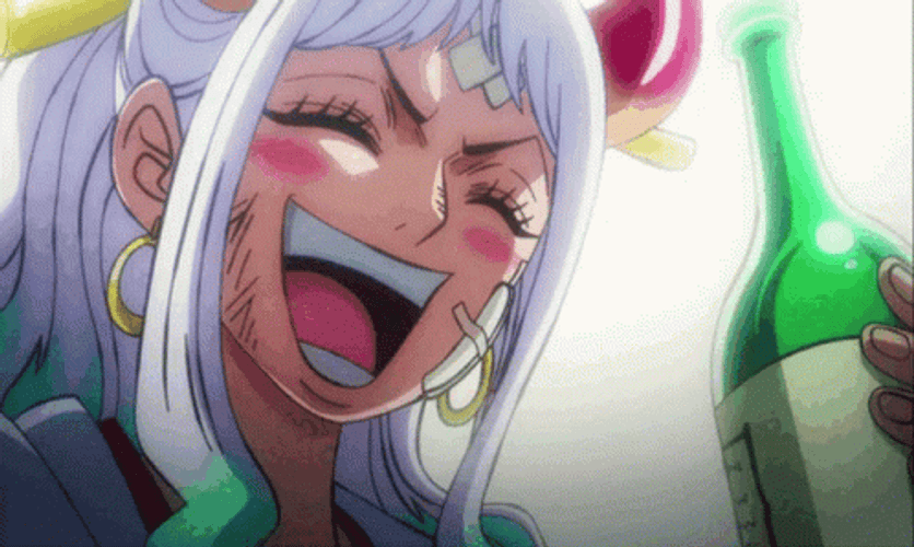 Yamato Laughing And Drinking GIF