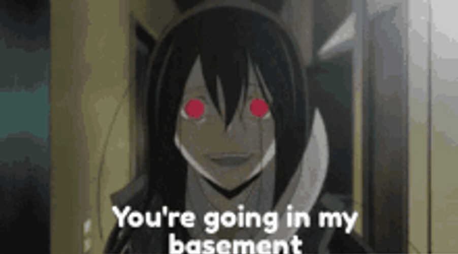 Yandere Haruna Niekawa Lunge Basement Holding Knife GIF
