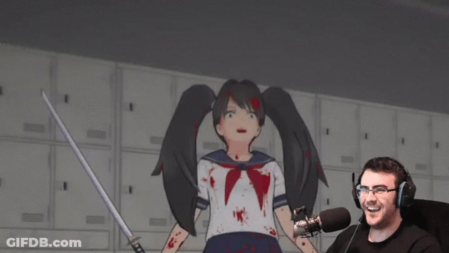Yandere Simulator Anime Girl Evil Laugh GIF
