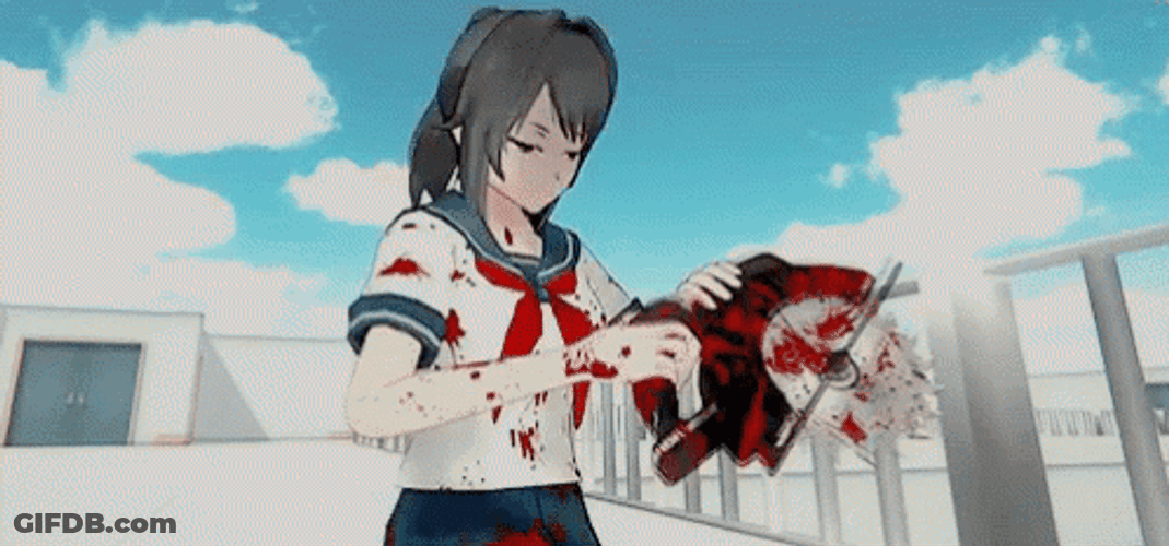 Yandere Simulator Ayano Aishi Anime Chainsaw GIF