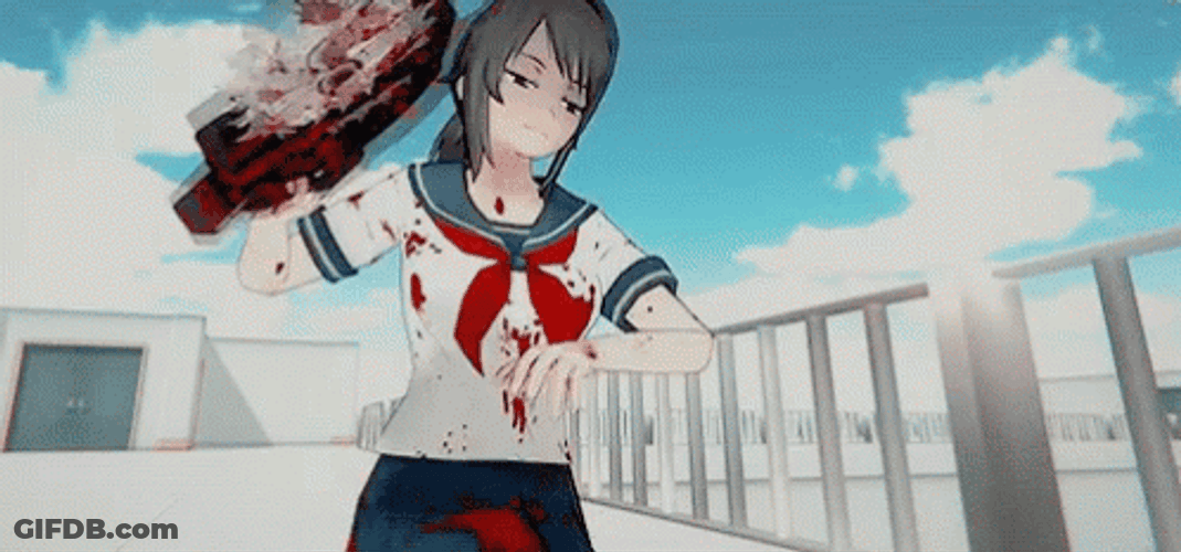 Yandere Simulator Ayano Aishi Chainsaw GIF