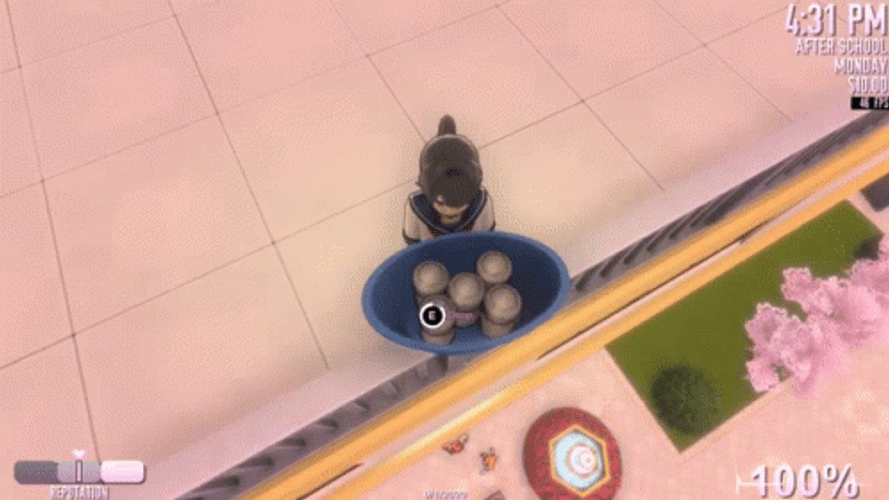 Yandere Simulator Ayano Aishi Drop Basket GIF