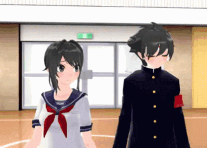 Yandere Simulator Ayano Aishi Taro Yamada Kiss GIF