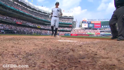 Yankees Baseball Player At Home Plate GIF