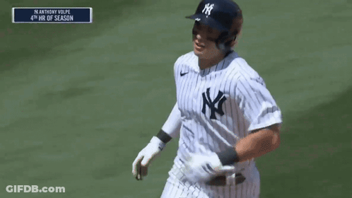 Yankees Baseball Player Running Home GIF