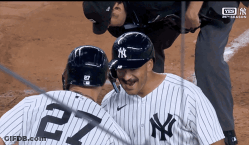 Yankees Baseball Players Hugging GIF